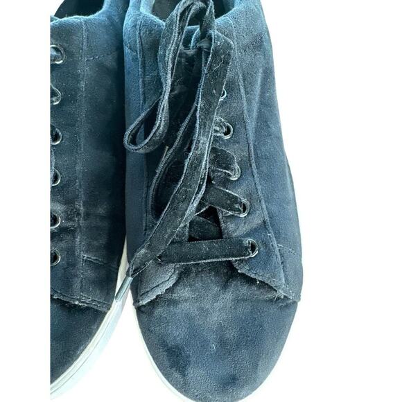 Vionic Splendid Syra Black Velvet Lace Up Fashion Sneaker - Picture 6 of 7